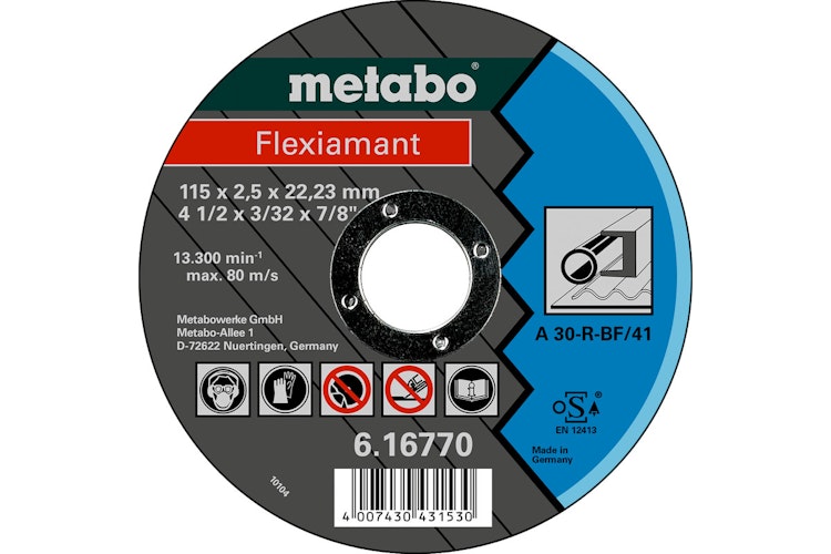 Metabo Flexiamant 115x2,5x22,23 StahlTrennscheibegerade Ausführung