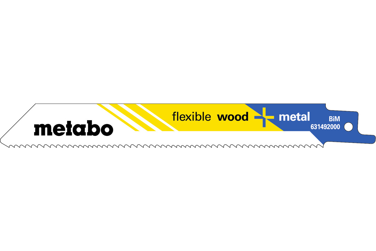 Metabo 5 Säbelsägeblätter "flexible wood + metal" 150 x 0,9 mmBiM1,8-2,6 mm/ 10-14 TPI