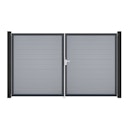 Vorschaubild GroJa BasicLine Schmal Doppeltor Rahmen Aluminium Anthrazitgrau 3000 x 1800 mm