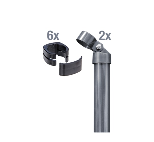 Alberts® Zauneck-Set f. Schweißgitter, anth.-met. kstb.,zE,f.Höhe 810 mm 602284