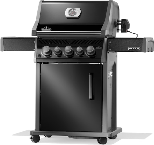 NAPOLEON Gasgrill Rogue 425 mit Heck- und Seitenbrenner, Schwarz, inkl. Drehspieß