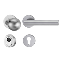 Griffwerk LUCIA PROFESSIONAL Schraubtechnik -Edelstahl matt Schutzrosettengarnitur -Knopf R3 -ZA -Kombi-Innenrosettensatz rund