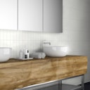 Vorschaubild Revét Vinyl Wandfliese Butcherblock Weiß Hochglanz 120 x 60 cm