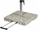 Delschen Schirmständer mit Rollen & Komfort-Handgriff, Edelstahl-Rohr Ø 25-55 mm, 40 kg, Granit Grau - Abverkauf