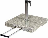 Delschen Schirmständer mit Rollen & Komfort-Handgriff, Edelstahl-Rohr Ø 25-55 mm, 40 kg, Granit Grau - AbverkaufZubehörbild