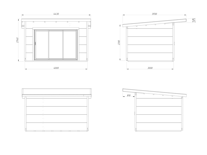 Palmako Premium-Gartenhaus Grace 11,2 m² Slide Plus - 56 mm