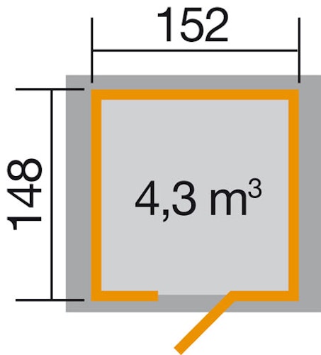 Weka 19mm Gartenhaus 317- Einzeltür