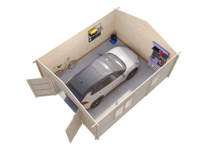 Palmako Garage Roger 23,9 m² - 44 mm - mit Holztor