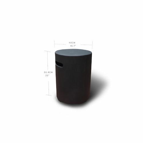 Gardenforma Abdeckung for Gasflaschen, Beton-Optik schwarz, Faserbeton für 5kg Gasbehälter