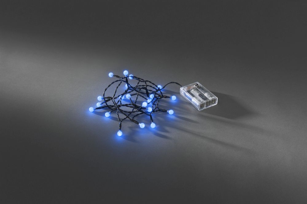 Konstsmide Weihnachtsbeleuchtung  LED Globelichterketten Dioden blau 6h Timer