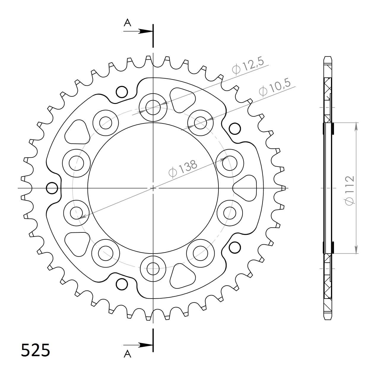 Supersprox Stealth-Kettenrad 525 43Z (Rot)