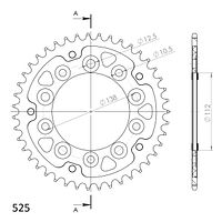 Supersprox Stealth-Kettenrad 525 43Z (Rot)