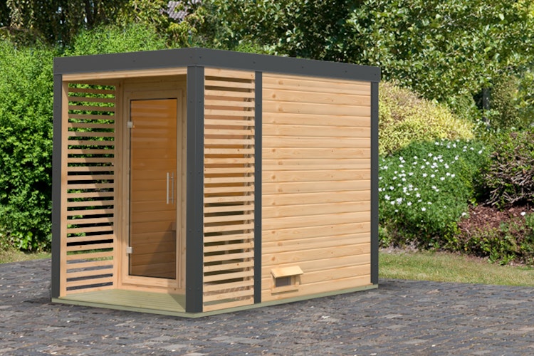 Karibu Saunahaus Ares 1 - Hybridhaus mit Metallrahmen - 38 mm inkl. gratis Sauna-Zubehörset im Wert von 234,94 €