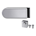 Vorschaubild Griffwerk CLASSICO 1.0 -Edelstahl matt -Ganzglas- türbeschlagset -3-teiliger Bandsatz -ohne Griff mit Türschnäpper/Feststellset -Gegenkasten