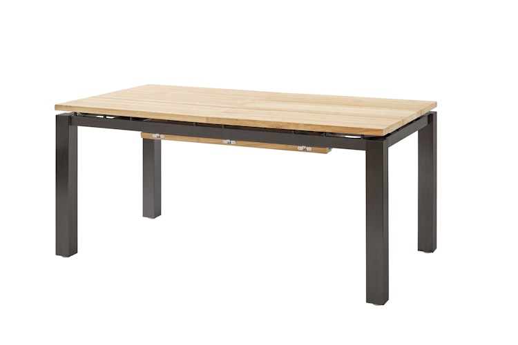 Diamond Garden Ausziehtisch PORTO, Edelstahl Dunkelgrau / Recycled Teak