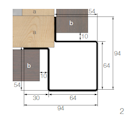 Vorschaubild OSMO Fassade Eckprofil 2  - 94 x 94 x 3000 mm