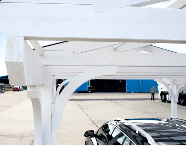 Skan Holz Westerwald Design Einzelcarport aus Leimholz Breite 362 cm