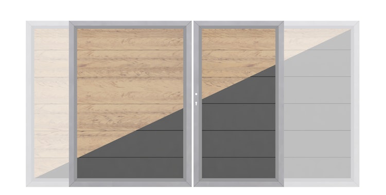 TraumGarten DESIGN WPC Alu Doppeltor auf Maß mit E-Antrieb