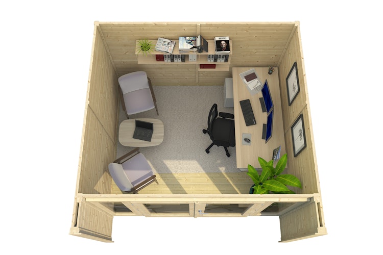 Weka Gartenhaus 263 mit großer Glasfront - 28 mm