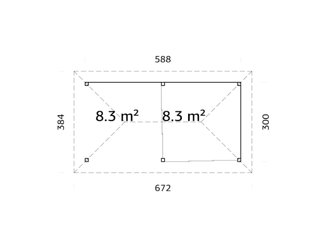 Palmako Pavillon Bianca 16,6 m² Set 505 Slide Plus mit Isolierglas-Schiebetüren
