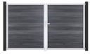 GroJa Solid Tor 2-flügelig 3000 x 1800 mm, Alu-Rahmen EV1