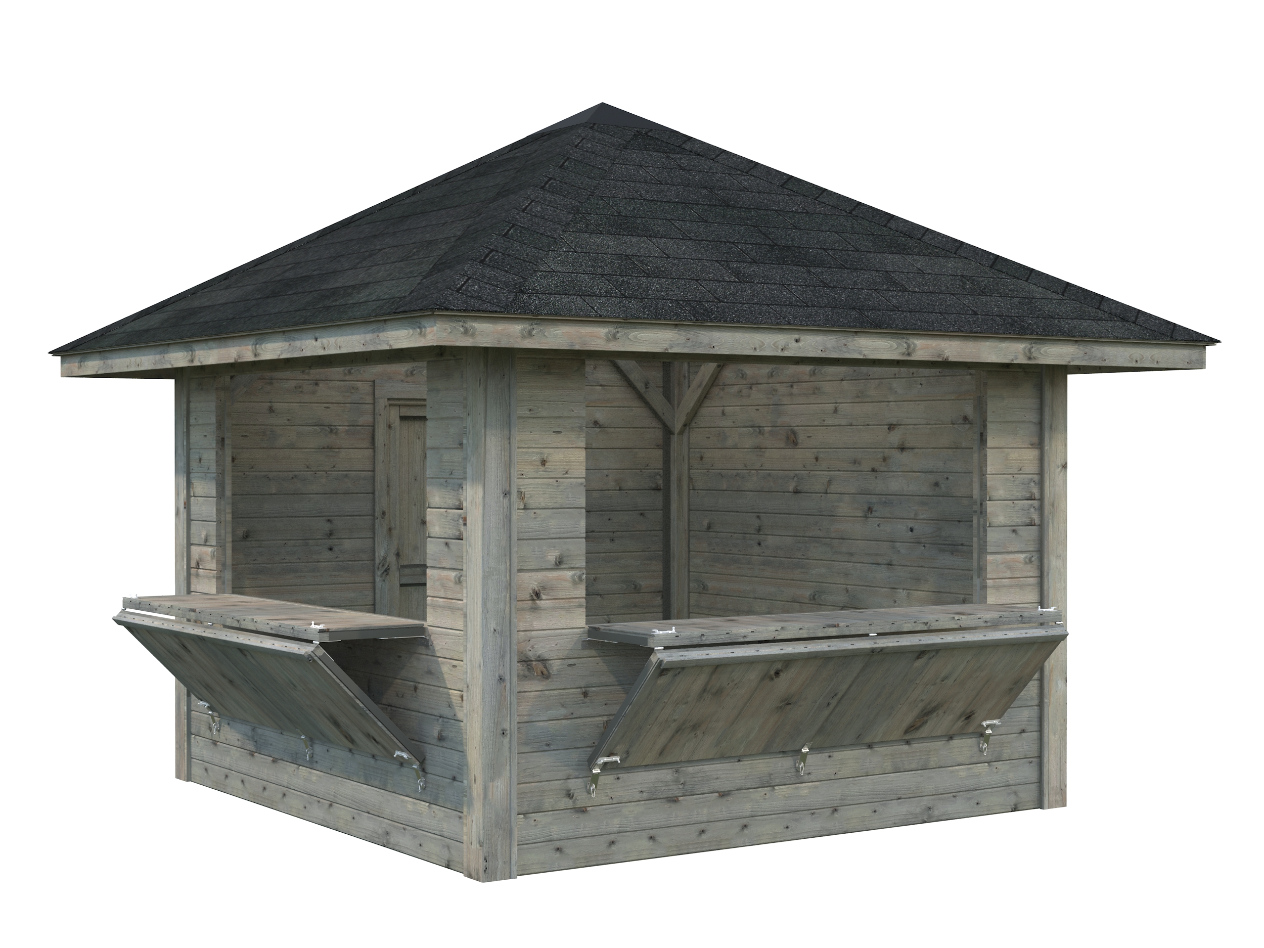 Palmako Marktstand Bianca 8,3 m² Set 105 - 28 mm Grau tauchgrundiert