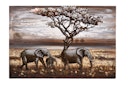 Vorschaubild 3D Metallbild Elefanten 120 x 80 cm, Holz / Stahlblech