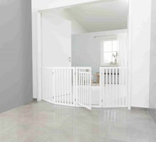 TRIXIE Hunde-Absperrgitter 4-teilig mit kleiner Tür 60-160x81cm weiß