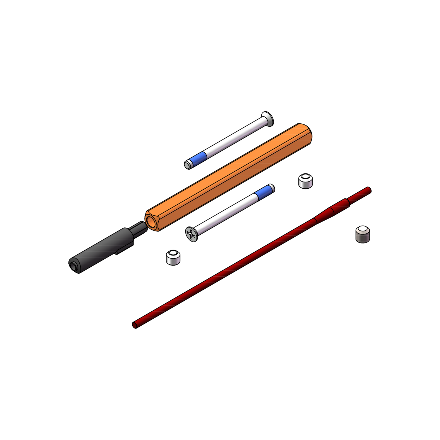 Griffwerk Türstärke Erweiterungsset 34-40mm Flachrosette Hohlstift 8mm WC LUCIA PIATTA S