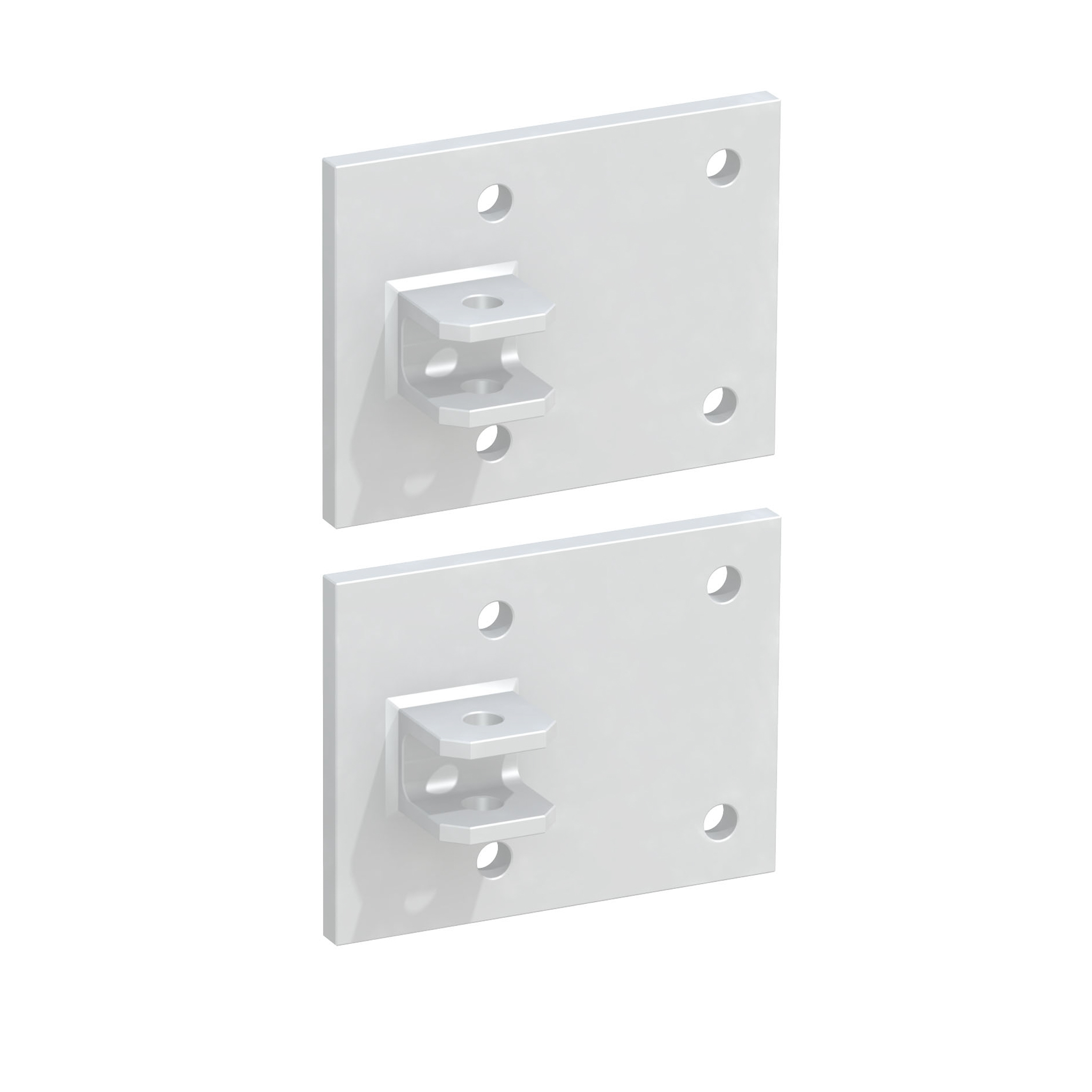TraumGarten Montageplatte für Tor an Mauer weiß 10 x 10, 2er-Set