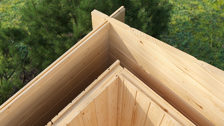 Weka Blockbohlen Saunahaus Mikkeli inkl. Elementsauna 28/68 mm