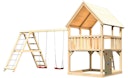 Vorschaubild Akubi Kinderspielturm Luis mit Doppelschaukelklettergrüst inkl. Kletterwand