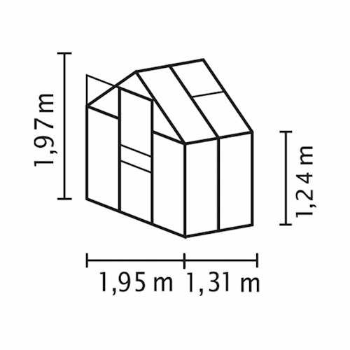 Vitavia Gewächshaus Venus 2500 inkl. 1 Dachfenster - 2,5 m²