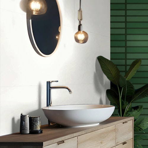 Revét Vinyl Wandfliese Weiss Hochglanz 60 x 30 cm