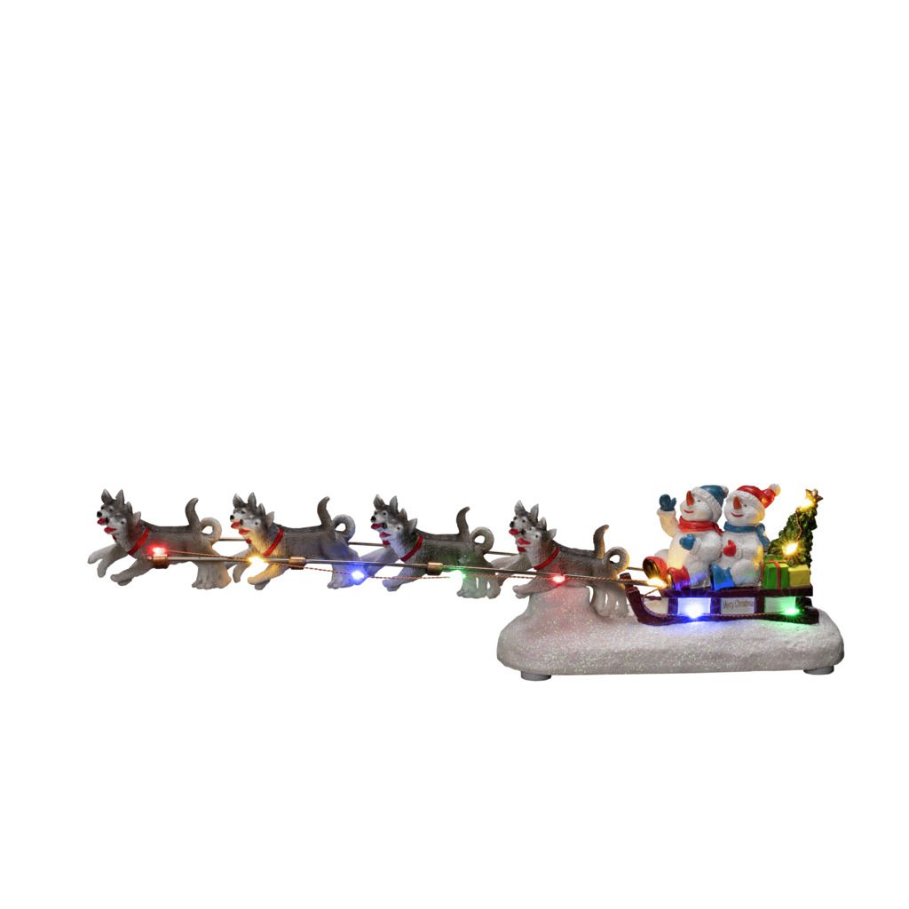 Konstsmide Weihnachtsbeleuchtung  LED Schneemann mit Hundeschlitten