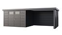 Vorschaubild Telluria Metallgerätehaus Classico 3330 mit Lounge Anbau XL (ca. 450 cm Breite) inkl. 2 Fenstern