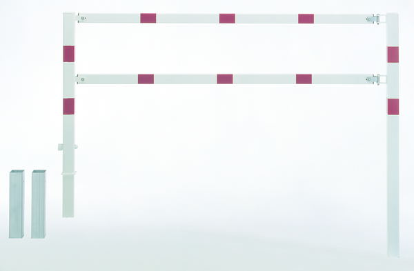 Alberts® Absperrgitter Moovy fvz.,weiß,m.roten Ringen,z.Einb.,B2500mm,Höhe ü.Boden 1000mm 770303