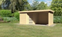 Karibu Woodfeeling Gartenhaus Schwandorf 3/5 inkl. 275 cm Schleppdach/Seiten- und Rückwand