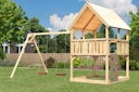 Vorschaubild Akubi Kinderspielturm Luis mit Doppelschaukelanbau inkl. Kletterwand