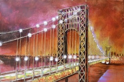 3D Metallbild Brücke 120,5 x 80 cm, Stahlblech
