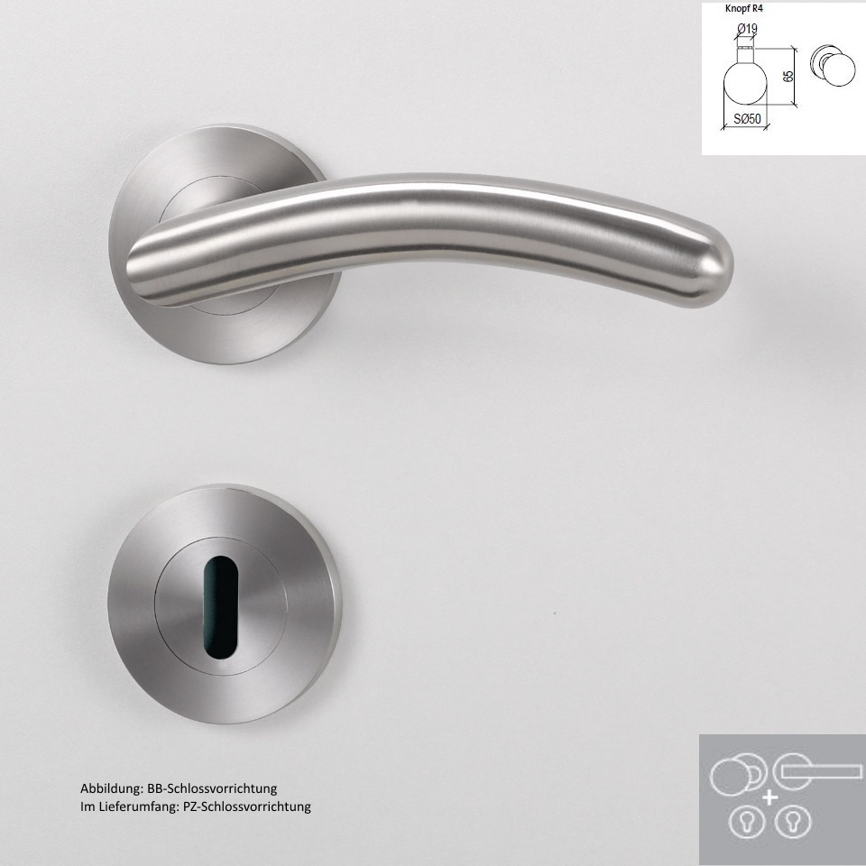 Griffwerk Wechselgarnitur   SAVIA PROF.   - Edelstahl matt - Links