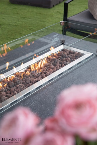 Gardenforma Gas Feuerstelle Vancouver in Beton-Optik dunkelgrau