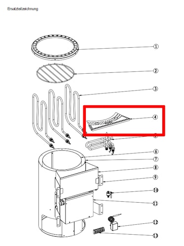 Karibu Ersatz Verdampfergitter für Karibu Plug & Play - Bio-Kombiofen 3,6 kW - 0865001009