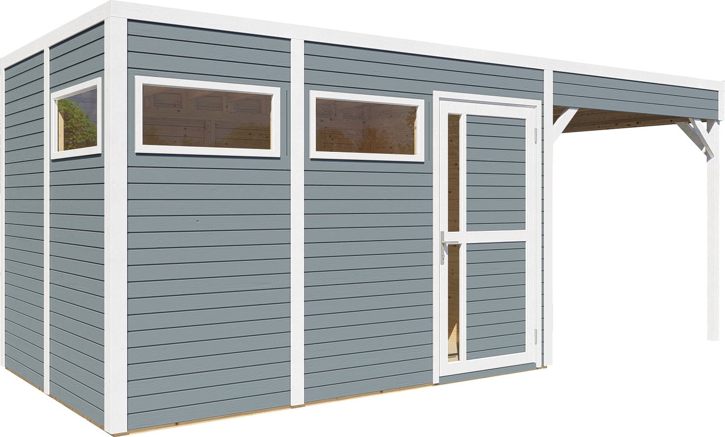 Bertilo Gartenhaus Cubus 3 Lounge - 19 mm grau