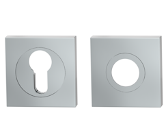 GRIFFWERK Kombi-Innen-Rosettensatz Klipptechnik eckig mit Zierring Edelstahl poliert