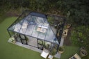 Juliana Gewächshaus Grand Oase anthrazit - 3 mm Sicherheitsglas - 25,6 m²
