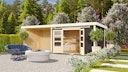 Vorschaubild Karibu Woodfeeling Gartenhaus Kandern 6/7 mit 300 cm Schleppdach + Rückwand