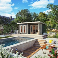 Karibu Premium Gartenhaus Radeburg 5 - 40 mm (Homeoffice-Gartenhaus)