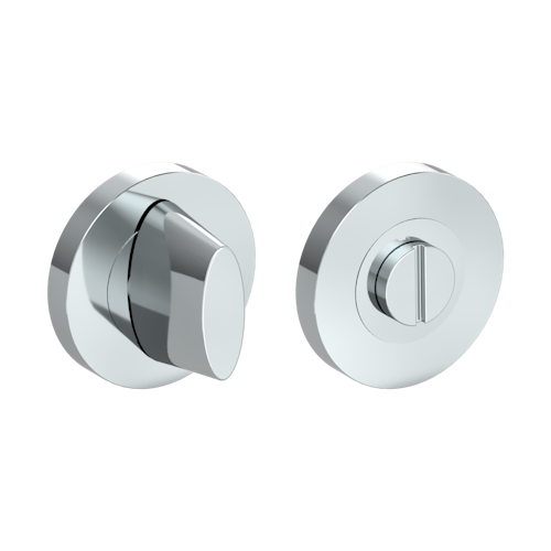 Griffwerk Schlüsselrosettenpaar Zink rund mit Zierring WC Schraubtechnik Chrom