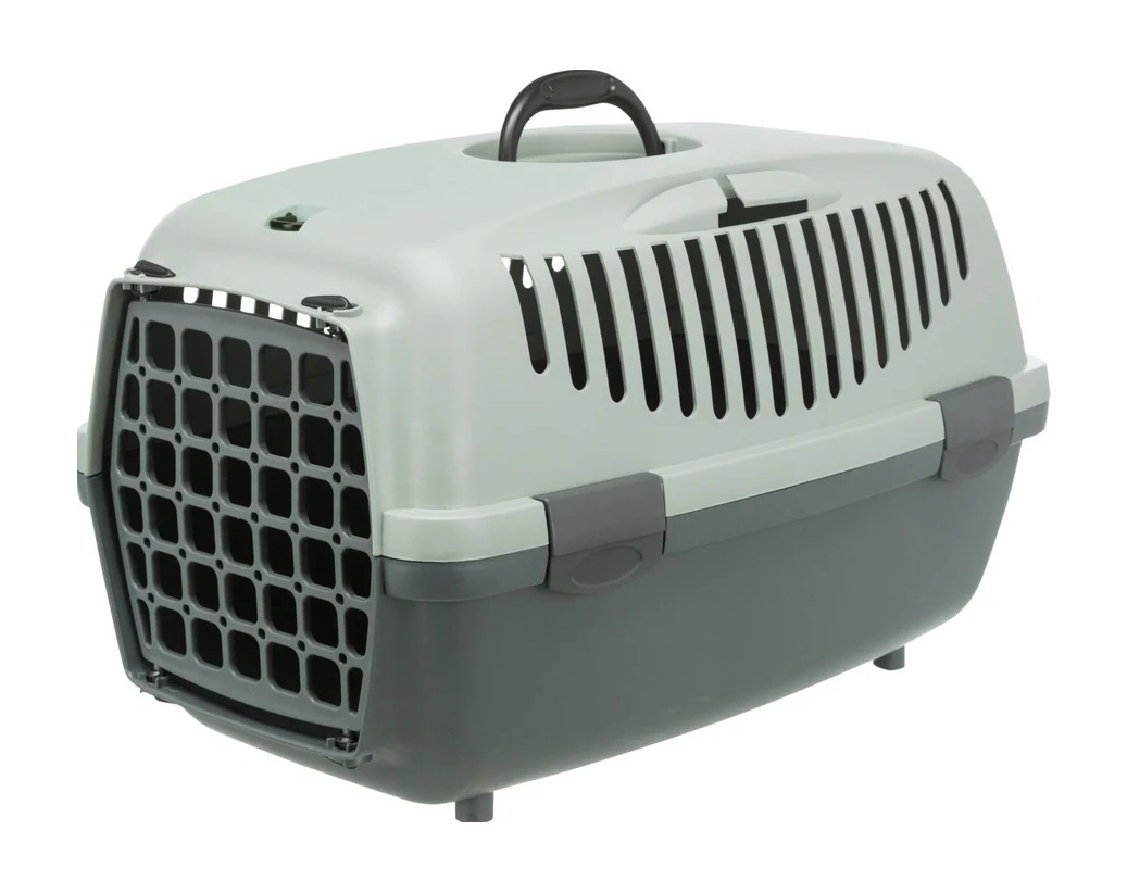 TRIXIE Transportbox Capri 2, recycelt, XS–S: 37 × 34 × 55 cm, anthrazit/grau-grün